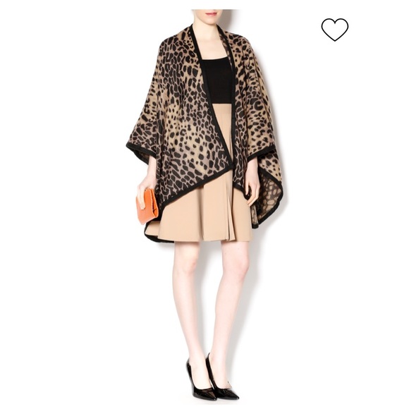 Leopard Print Wrap Poncho Cape one size - Picture 1 of 12